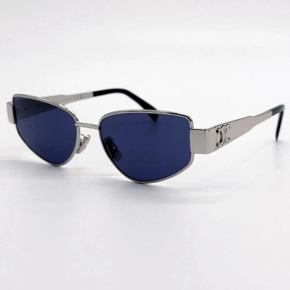 Celine CL40293U Sunglasses Shiny Palladium Metal Geometric